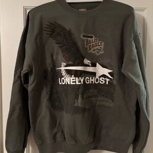 Lonely Ghost Lone Star Men's Dark Green Crewneck Sweater